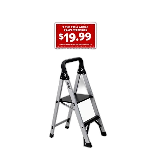 furniture, staff, white, black, folding, ladder, handle, displayed transparent PNG cut-out