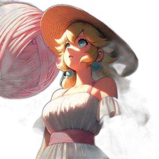 dress, hat, crown, face, concept art, watercolor, photorealistic, anime transparent PNG cut-out