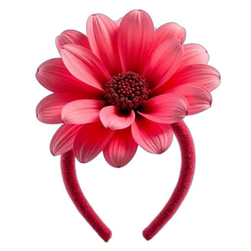 flower, jewelry, crown, staff, 3d render, photorealistic, red, pink transparent PNG cut-out