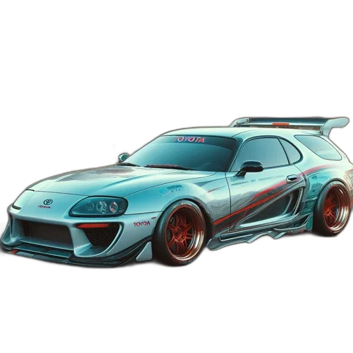 car, concept art, photorealistic, 3d render, fantasy art, customized, silver, red transparent PNG cut-out
