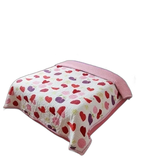 furniture, 3d render, bedroom, scene, large, bed, covered, colorful transparent PNG cut-out