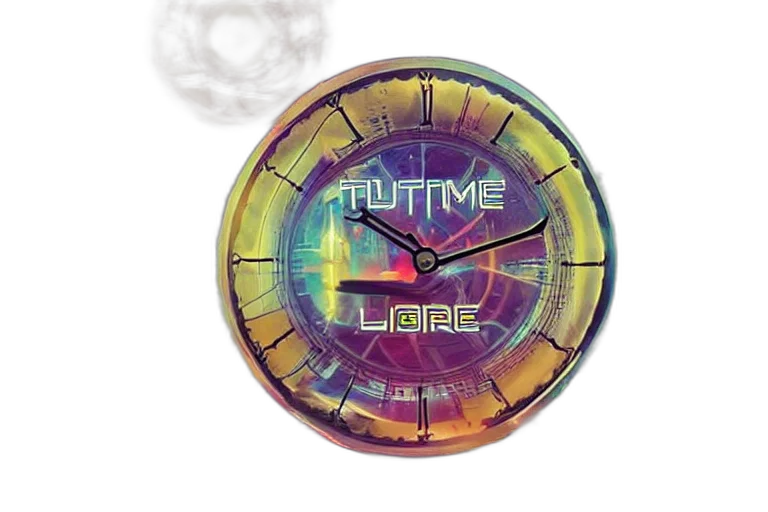 vaporwave, cyberpunk, time, moving transparent PNG cut-out