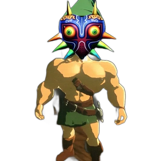 mask, creature, staff, weapon, concept art, pixel art, fantasy art, 3d render transparent PNG cut-out