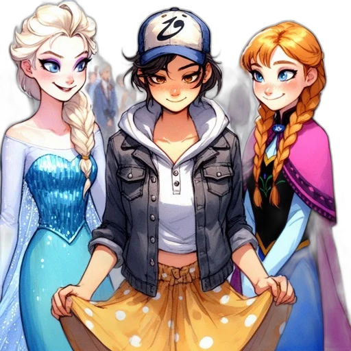 crown, dress, comic book art, fantasy art, concept art, pixel art, fire, colorful transparent PNG cut-out