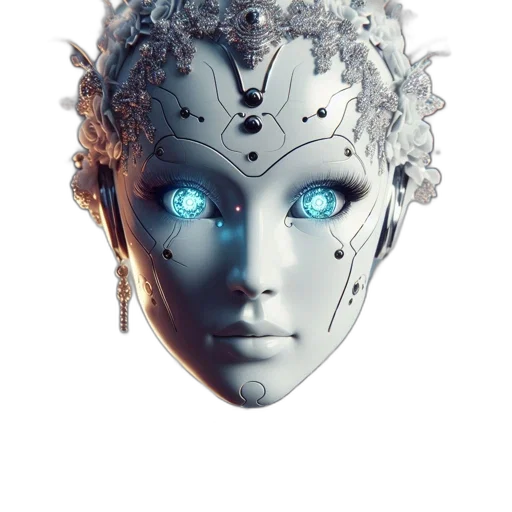 robot, mask, face, creature, cyberpunk, 3d render, concept art, fantasy art transparent PNG cut-out