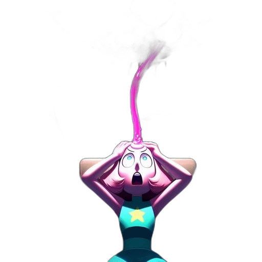 mask, staff, robot, crown, concept art, 3d render, vaporwave, cartoon transparent PNG cut-out