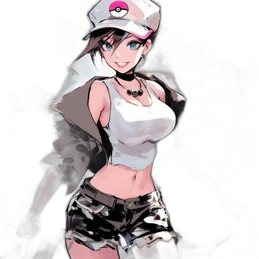 hat, dress, weapon, robot, pixel art, concept art, anime, watercolor transparent PNG cut-out