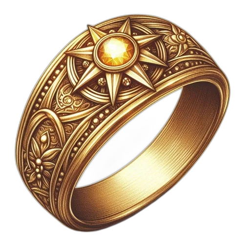 jewelry, crown, fantasy art, 3d render, golden, gold-like, ring, features transparent PNG cut-out