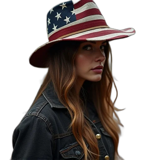 hat, jacket, photorealistic, cartoon, 3d render, concept art, woman, wearing transparent PNG cut-out