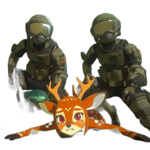 creature, weapon, mask, animal, concept art, pixel art, 3d render, anime transparent PNG cut-out