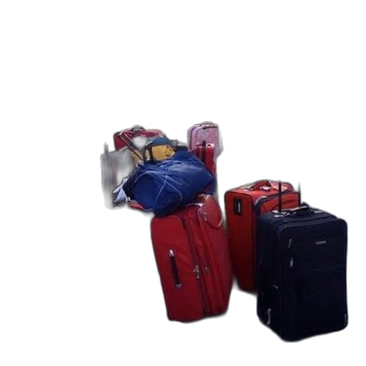 3d render, group, people, standing, front, bus, lot, luggage transparent PNG cut-out