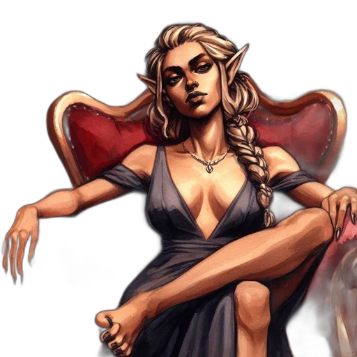 dress, concept art, fantasy art, comic book art, pixel art, elegant, lady, elven transparent PNG cut-out