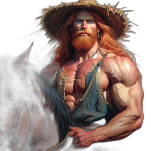 staff, fantasy art, concept art, photorealistic, comic book art, muscular, man, red transparent PNG cut-out