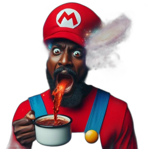 food, staff, pixel art, concept art, comic book art, 3d render, mario, depicted transparent PNG cut-out