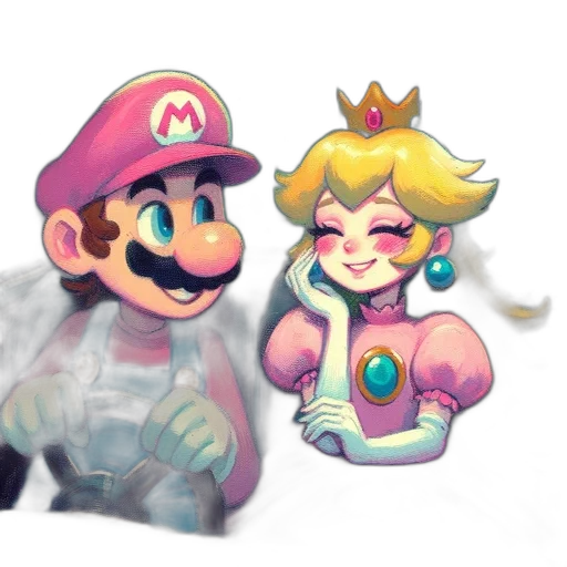 crown, mask, hat, weapon, pixel art, watercolor, concept art, vaporwave transparent PNG cut-out