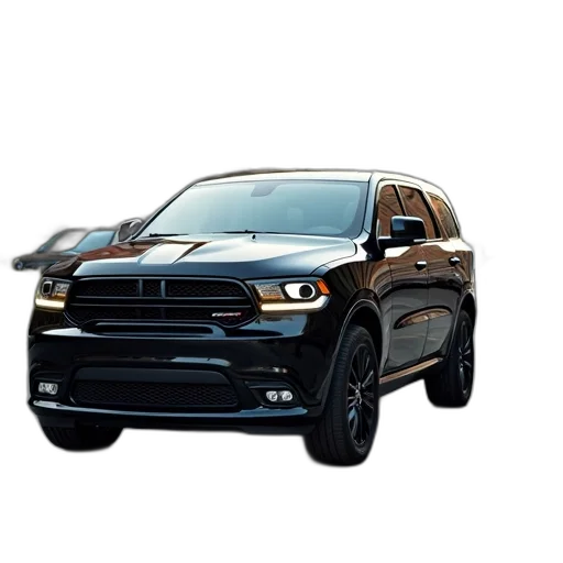 car, photorealistic, 3d render, black, dodge, duran, suv, parked transparent PNG cut-out