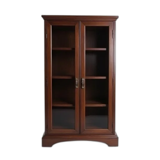 furniture, staff, 3d render, dark, brown, wooden, cabinet, two transparent PNG cut-out