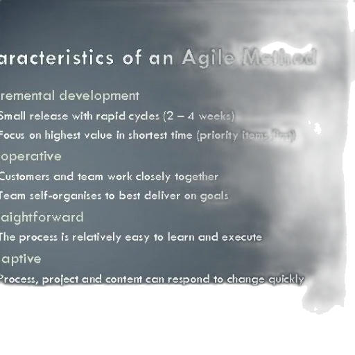 slide, titled, characteristics, agile, method, lists, key, points transparent PNG cut-out