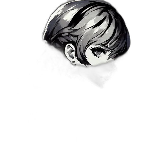 mask, crown, face, hair, anime, cartoon, comic book art, pencil sketch transparent PNG cut-out