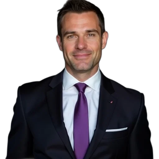 staff, jacket, crown, face, man, short, hair, wearing transparent PNG cut-out