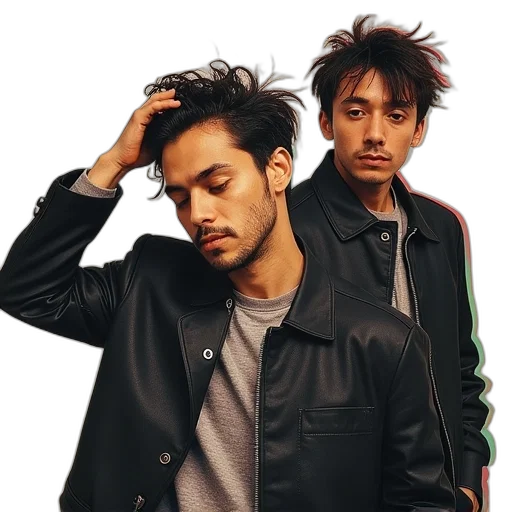 jacket, hair, staff, collage transparent PNG cut-out