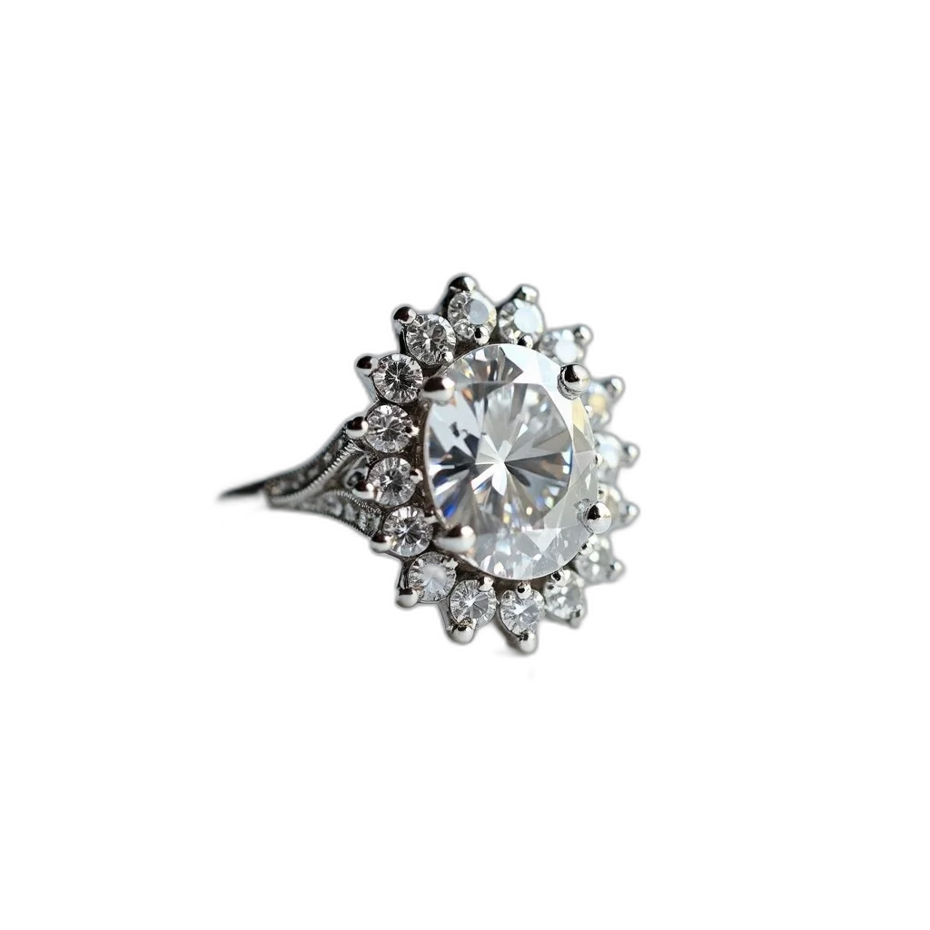 jewelry, crown, close-up, image, diamond, engagement, ring, large transparent PNG cut-out