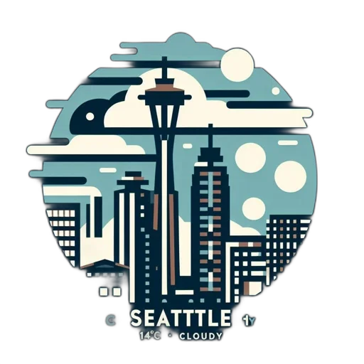 earth tones, artistic, rendition, seattle, shows, circled, design, encompassing transparent PNG cut-out