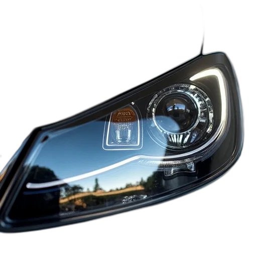 car, weapon, face, mask, photorealistic, 3d render, close-up, headlight transparent PNG cut-out