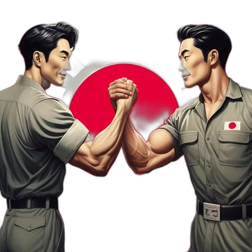anime, comic book art, concept art, photorealistic, two, intensely, focused, uniformed transparent PNG cut-out