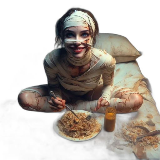 food, face, mask, creature, concept art, photorealistic, fantasy art, 3d render transparent PNG cut-out