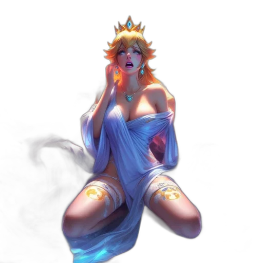 crown, dress, staff, concept art, fantasy art, pixel art, anime, fire transparent PNG cut-out