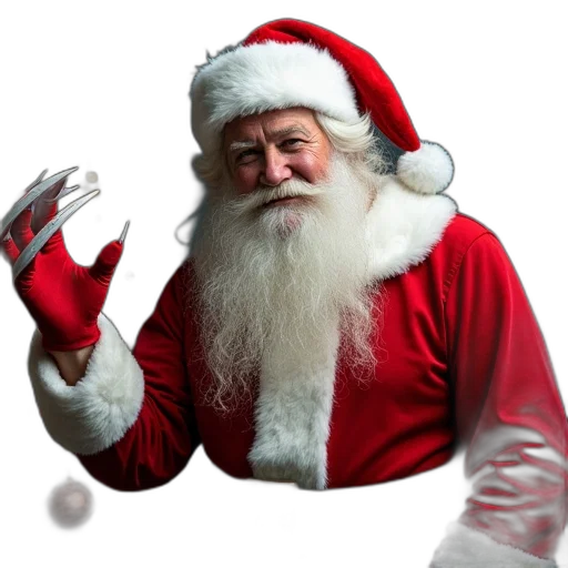 santa, claws, when, wearing transparent PNG cut-out