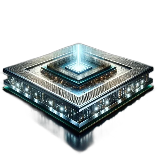 robot, crown, jewelry, building, 3d render, illuminated, layered, technological transparent PNG cut-out