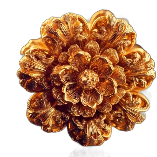crown, jewelry, flower, hair, 3d render, photorealistic, golden, earth tones transparent PNG cut-out