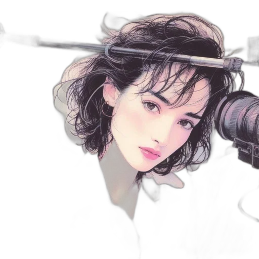 robot, staff, weapon, face, photorealistic, watercolor, oil painting, anime transparent PNG cut-out