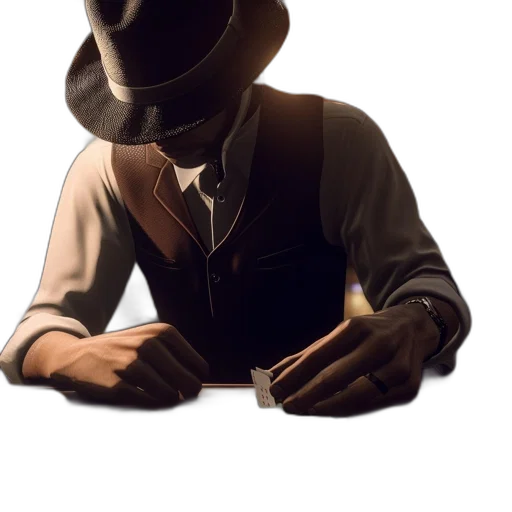 hat, staff, mask, face, concept art, 3d render, pixel art, photorealistic transparent PNG cut-out