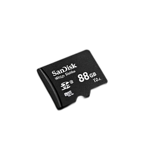 black, sandisk, microsd, card, capacity, 8gb, displayed, against transparent PNG cut-out