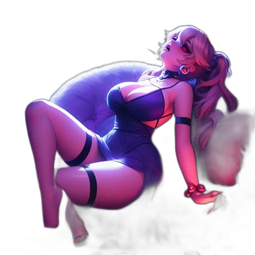 dress, concept art, fantasy art, 3d render, vaporwave, neon lights, fire, neon transparent PNG cut-out
