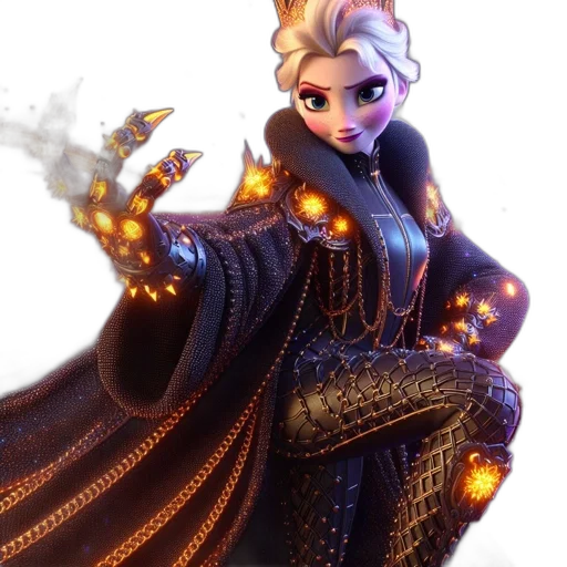 staff, crown, concept art, fantasy art, 3d render, comic book art, fire, snow transparent PNG cut-out