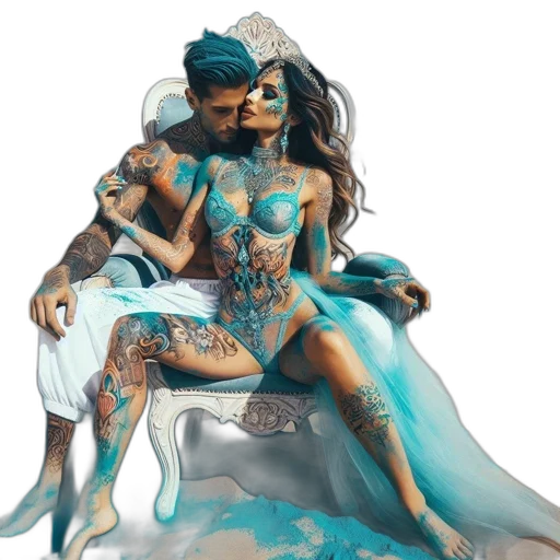 dress, jewelry, concept art, fantasy art, cyberpunk, comic book art, underwater, outer space transparent PNG cut-out