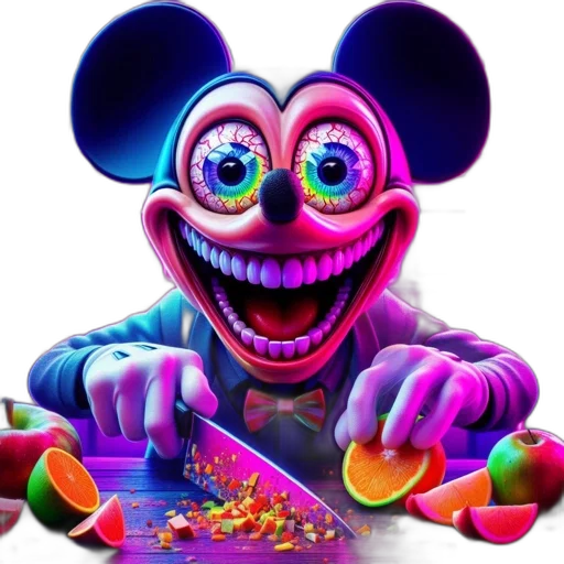 mask, food, creature, animal, 3d render, concept art, vaporwave, cartoon transparent PNG cut-out