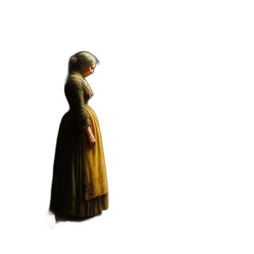 dress, hat, staff, face, concept art, oil painting, photorealistic, 3d render transparent PNG cut-out