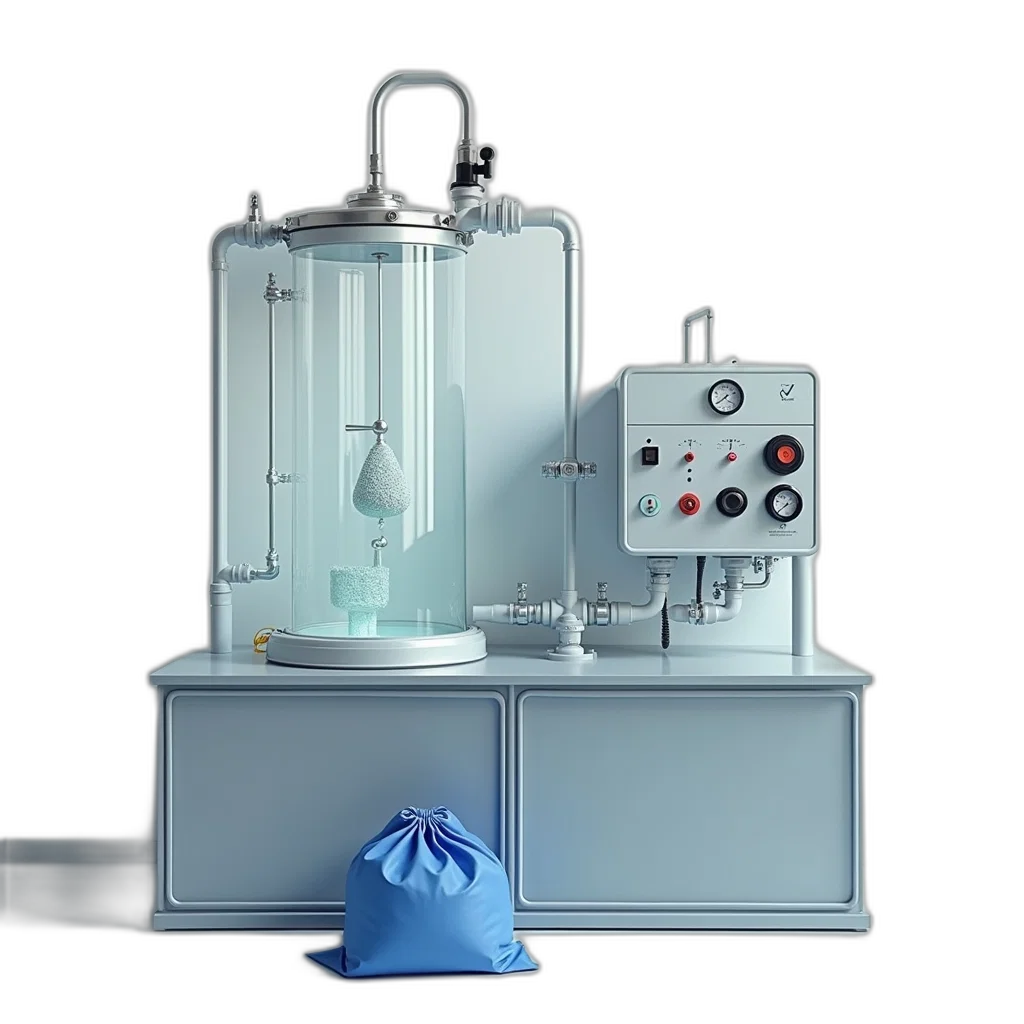 robot, 3d render, modern, laboratory, setup, large, cylindrical, container transparent PNG cut-out