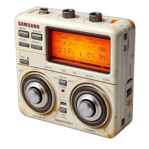 retro-styled, portable, electronic, device, likely, radio, music, player transparent PNG cut-out