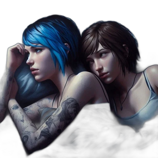 photorealistic, concept art, fantasy art, cyberpunk, neon lights, blue, monochrome, dark transparent PNG cut-out