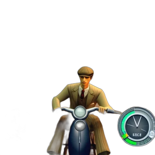jacket, car, hat, concept art, 3d render, photorealistic, pixel art, earth tones transparent PNG cut-out
