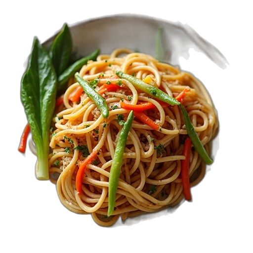 food, animal, 3d render, photorealistic, plate, pad, thai, noodles transparent PNG cut-out
