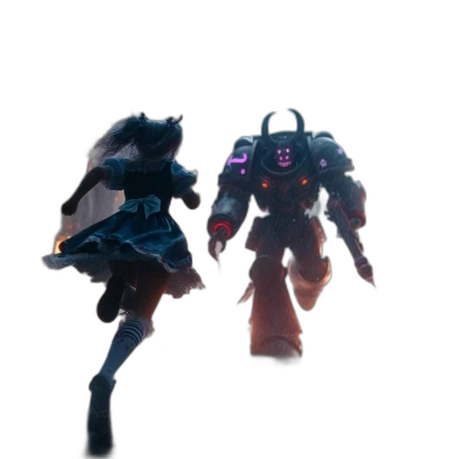 creature, robot, mask, weapon, concept art, 3d render, cyberpunk, fantasy art transparent PNG cut-out
