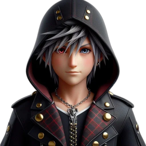 jacket, face, 3d render, concept art, photorealistic, fantasy art, dark, serious transparent PNG cut-out