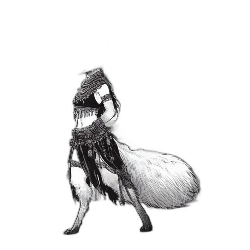 animal, creature, staff, dress, fantasy art, concept art, pixel art, anime transparent PNG cut-out